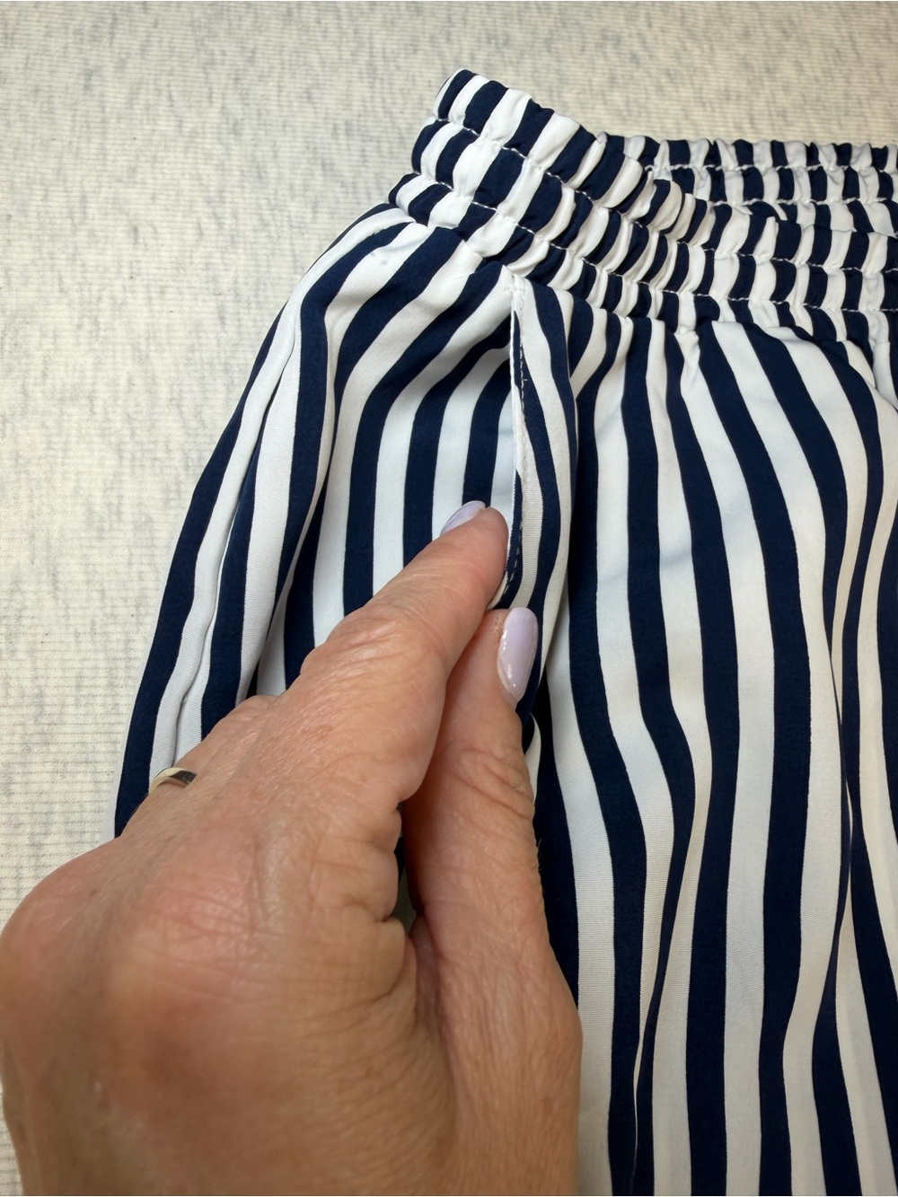 Lauren Ralph Lauren Petite Striped Pull-On Pants Navy White Size 8P - Picture 6 of 11